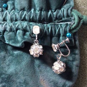 Antique Crystal and Rhinestone Earrings
